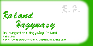 roland hagymasy business card